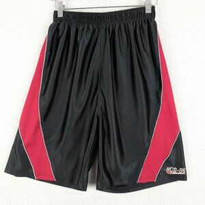 Vintage Dazzle Shorts Mens Small Black Satin Basketball Athletic Drawstring 90S
